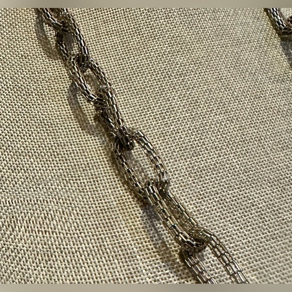 Boutique Silver Mesh Large Link 30” Necklace Chain - Picture 2 of 3